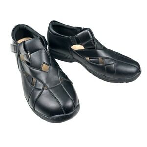 Soft Foam Womens Black Fisherman Comfort Sandals Closed Toe Flats Size 10 SU